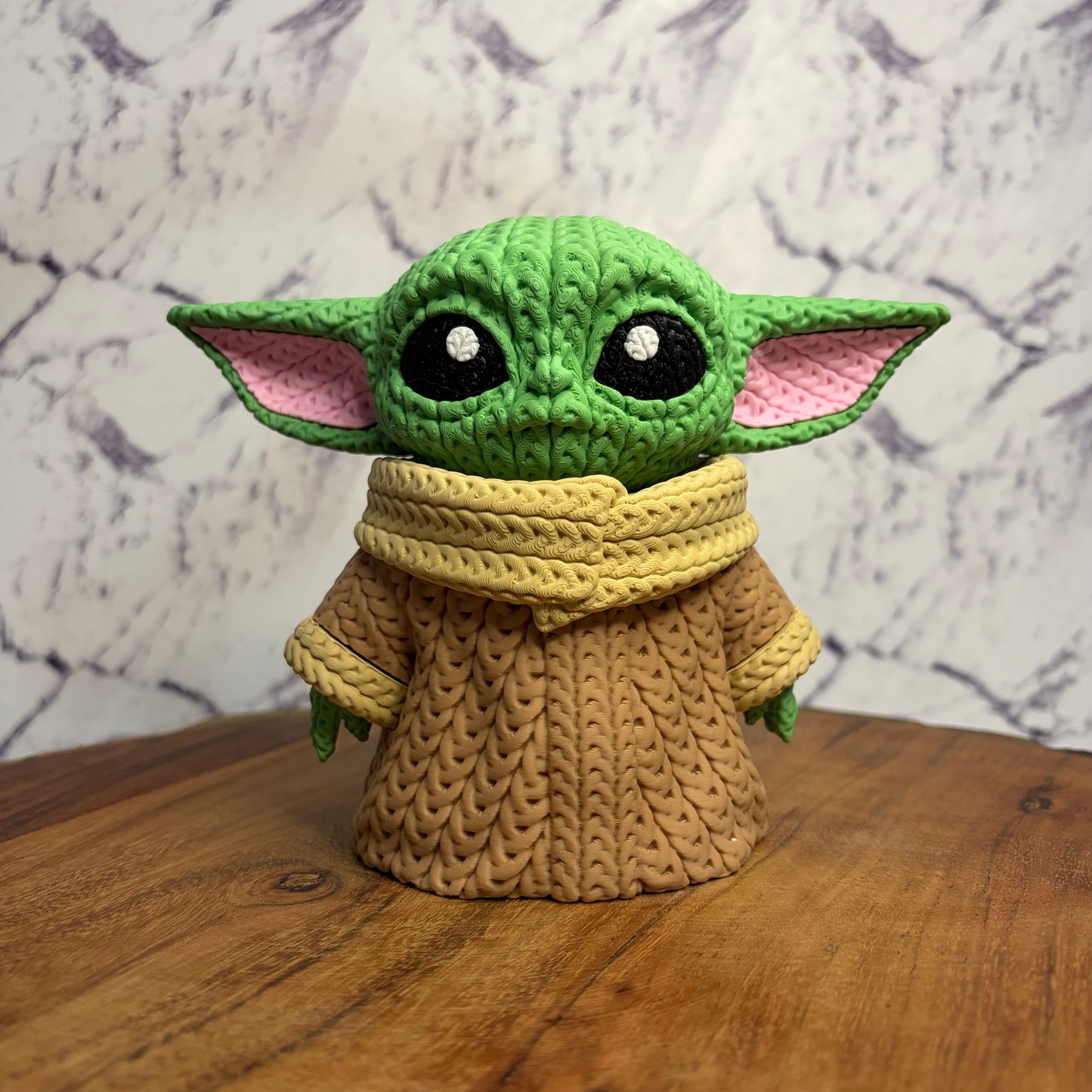 3D Printed Knitted Baby Yoda Figurine