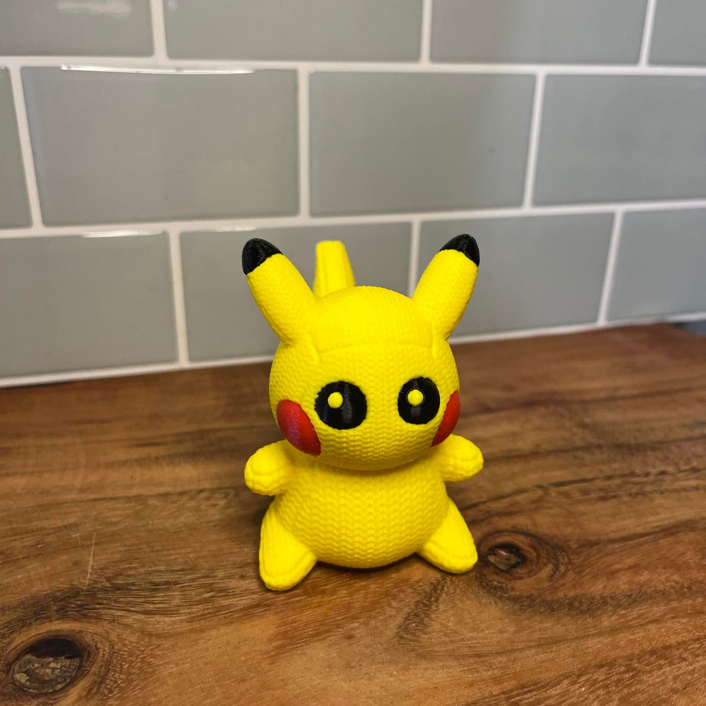 3D Printed Pikachu-Inspired Figure – Knitted Texture Pokémon Collectible!