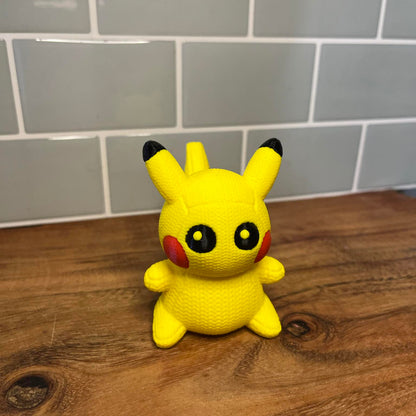 3D Printed Pikachu-Inspired Figure – Knitted Texture Pokémon Collectible!