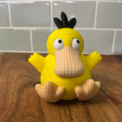 3D Printed Psyduck-Inspired Figure – Knitted Texture Pokémon Collectible!