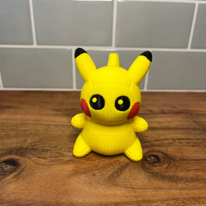 3D Printed Pikachu-Inspired Figure – Knitted Texture Pokémon Collectible!