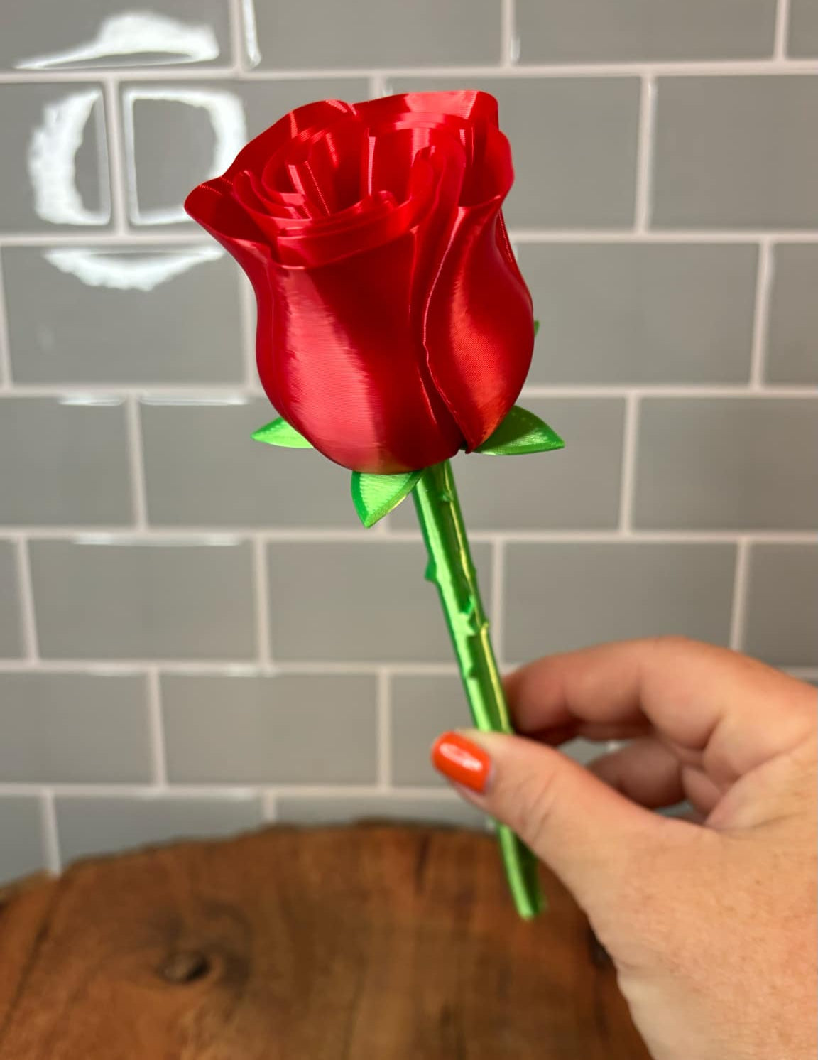 3D-Printed Long Stem Rose - Elegant Gift for Any Occasion
