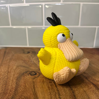 3D Printed Psyduck-Inspired Figure – Knitted Texture Pokémon Collectible!