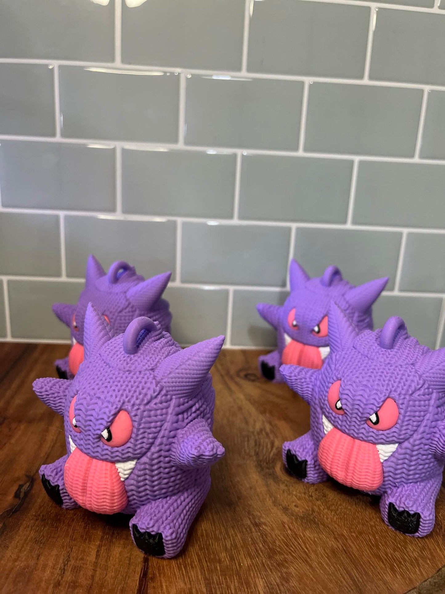 3D Printed Gengar  Inspired Figure – Knitted Texture Pokémon Collectible!