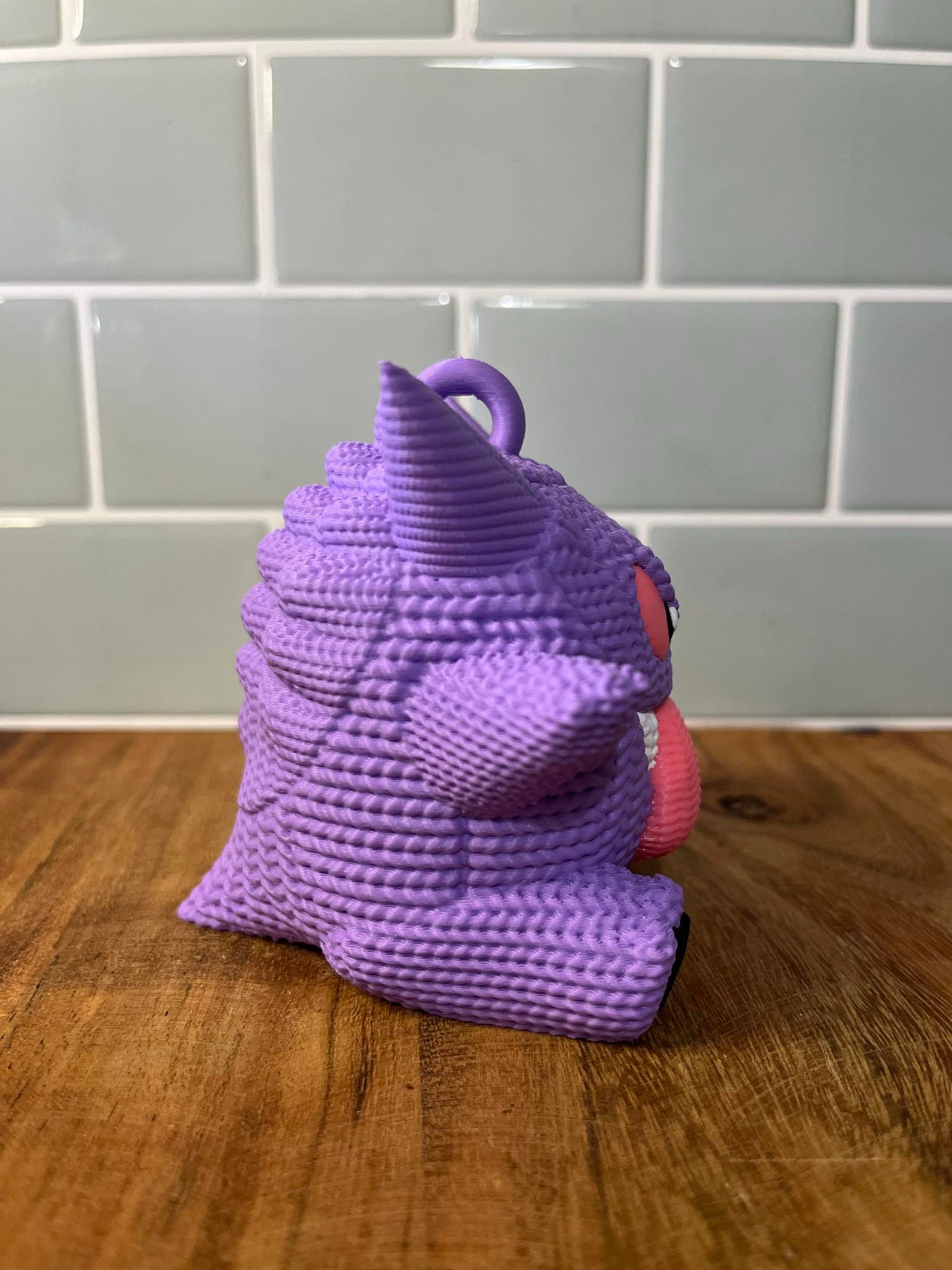 3D Printed Gengar  Inspired Figure – Knitted Texture Pokémon Collectible!