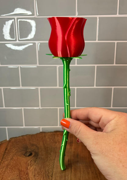 3D-Printed Long Stem Rose - Elegant Gift for Any Occasion