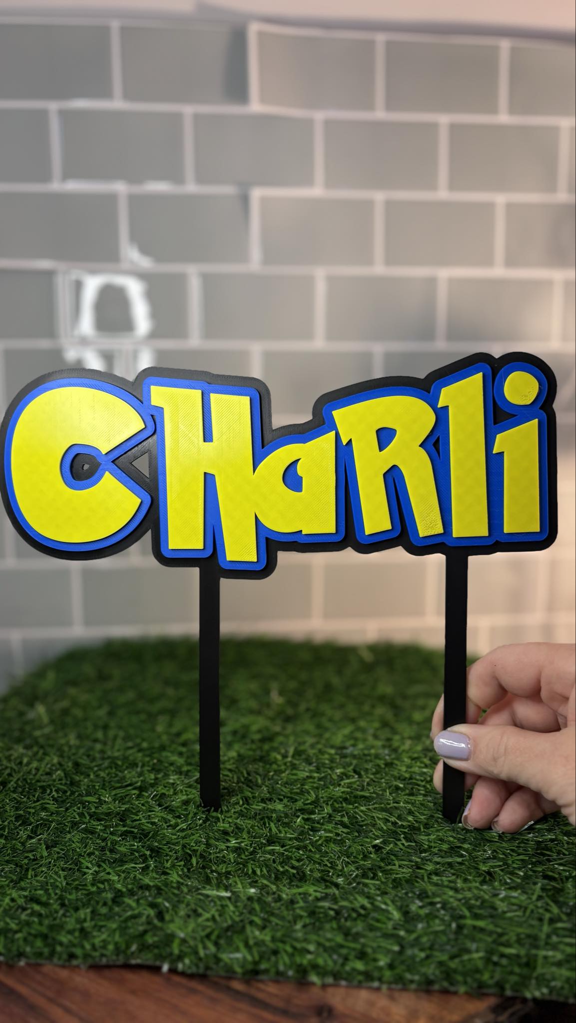 Customised 3d Printed Cake Topper Pokemon Style