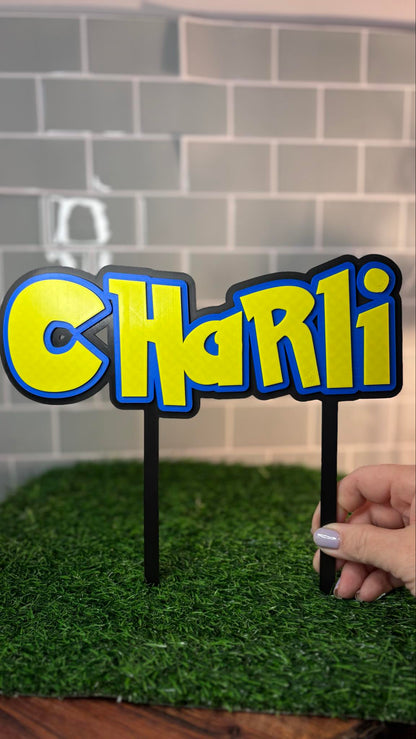 Customised 3d Printed Cake Topper Pokemon Style