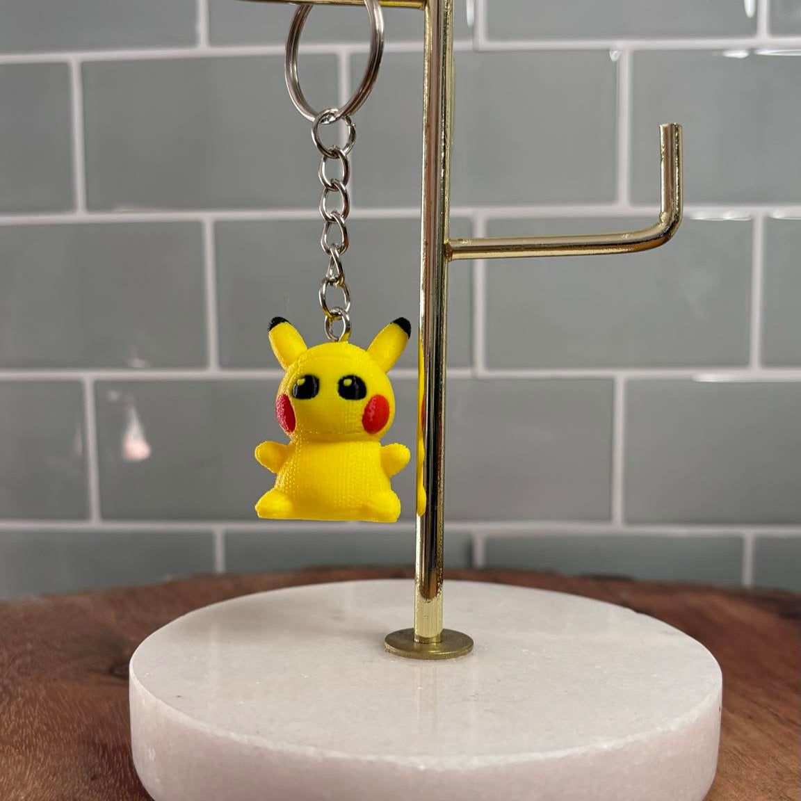 3D Printed Pikachu -Inspired Keychain – Solid Pokémon Accessory!