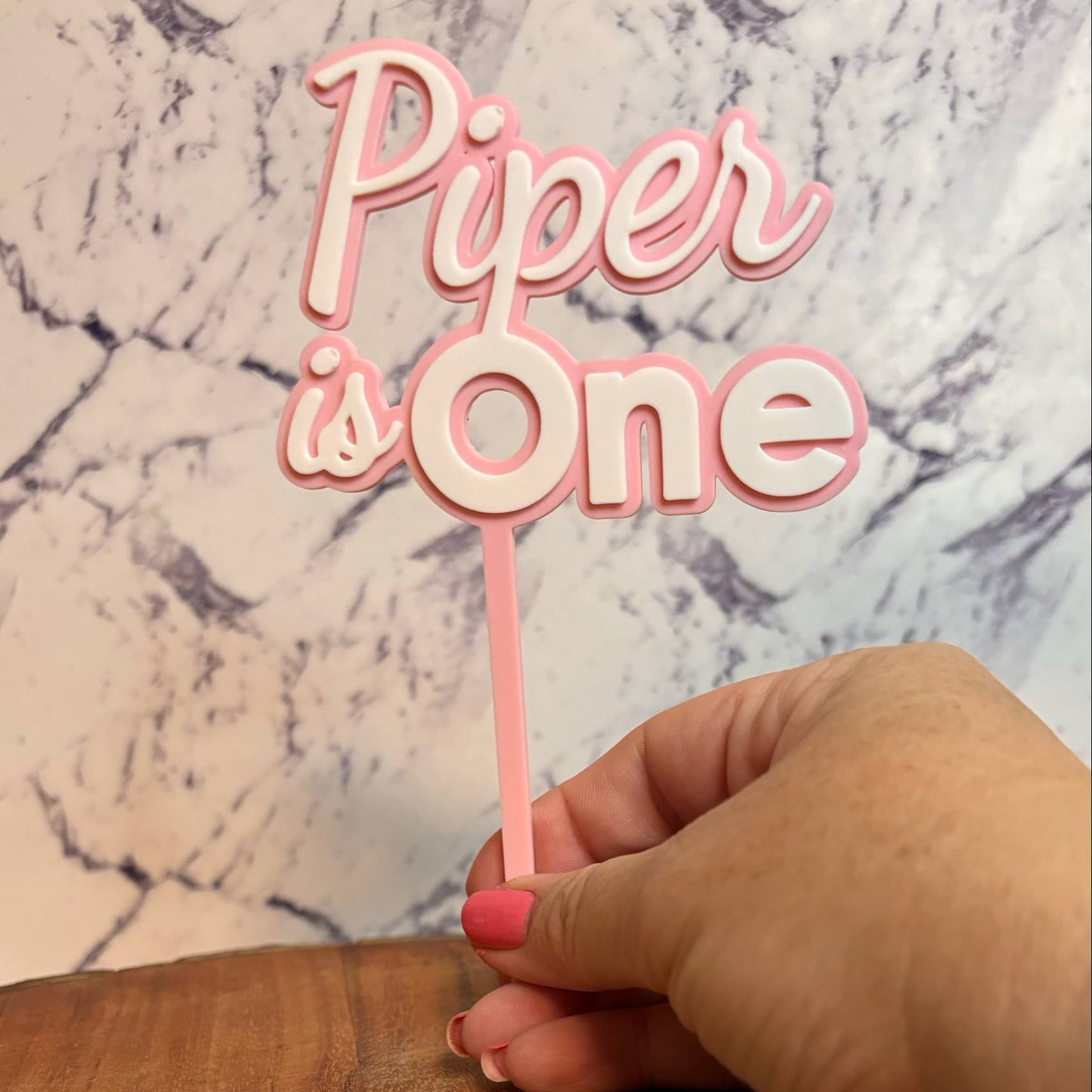 Custom 3D Printed Name Cake Topper