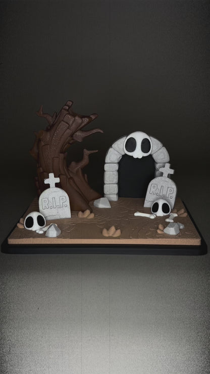 Haunted Graveyard Ghost Scene – 3D Printed Display