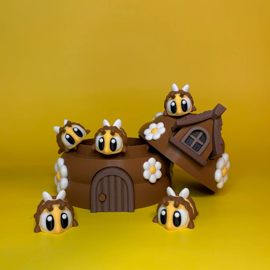 Bee Bungalow Hive w/ 5 bees