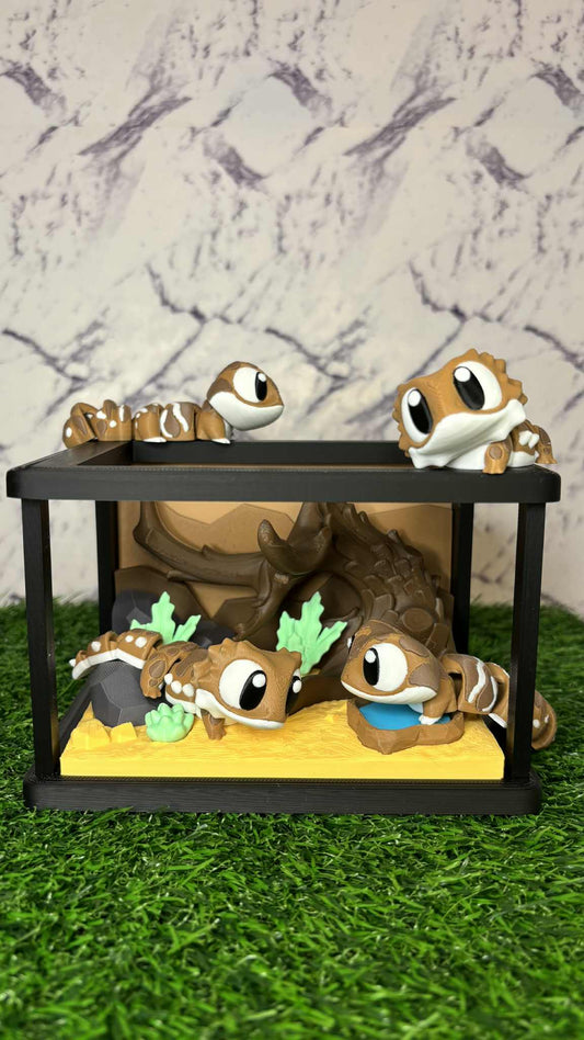Adorable Gecko Enclosure Diorama – 3D Printed Display